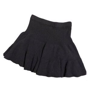 GAP Soft Knit pleated Ribbed black winter warm Skirt pull on circle 6/7